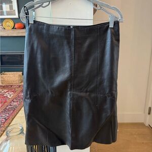 bebe Black Leather Pencil Skirt